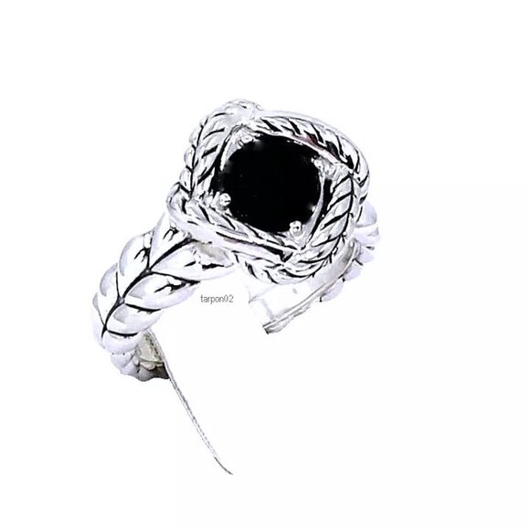 John Hardy JAI Black Spinel 1.40ct Basketweave Sterling Silver Ring - 7 NIB - Picture 7 of 13